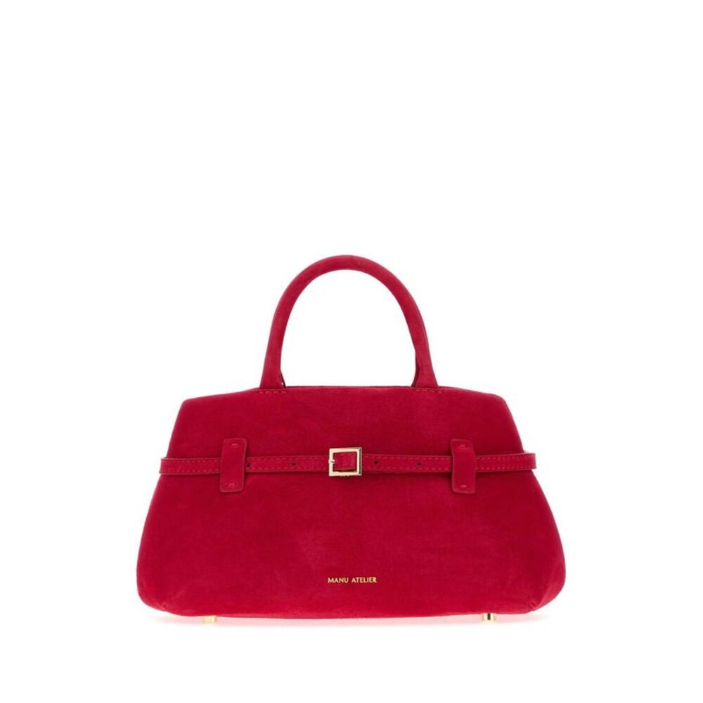 Manu Atelier Women Red Suede Le Cambon 25 Handbag